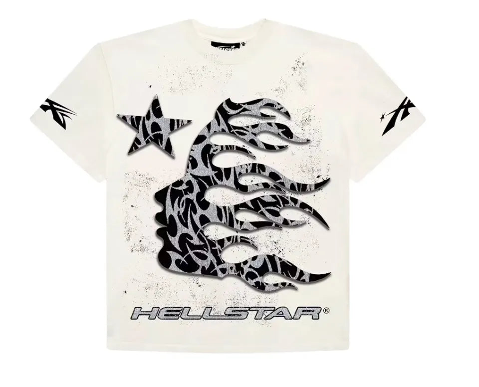 Hellstar “Flame Head” Graphic T-Shirt – White Edition