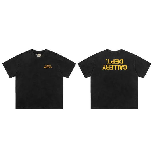 Black DÉPT. de la GALERIE T-Shirt – Yellow Print Edition