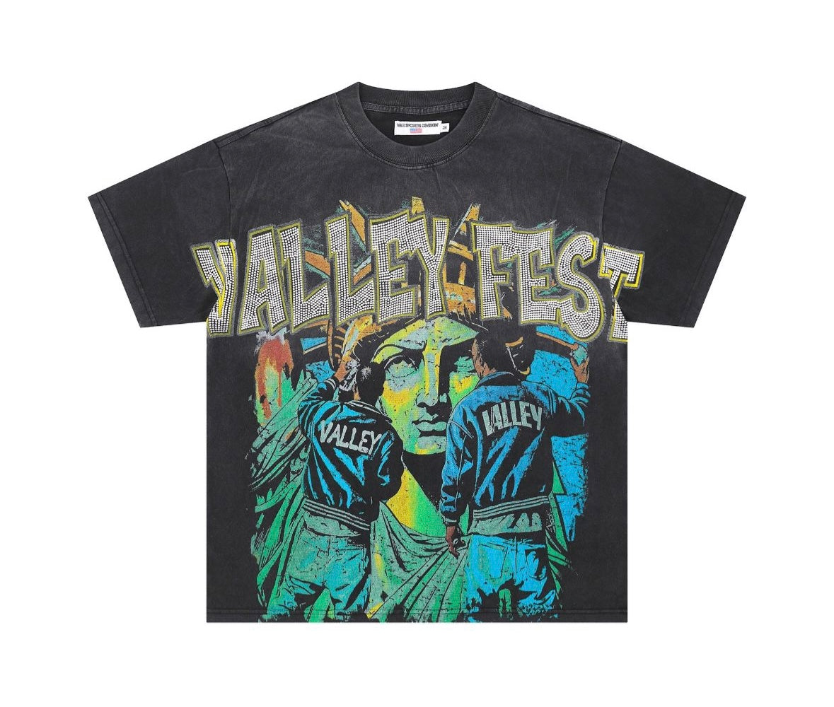 VALLEY FEST Graphic Tee – Statue Liberty Streetwear Edition