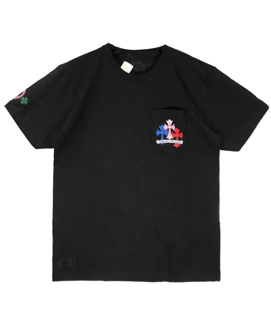 Chrome Hearts Multi-Color Cross Pocket T-Shirt – Black