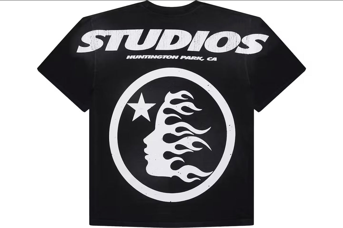 Hellstar Studios Flame Face T-Shirt – Black Huntington Park Edition