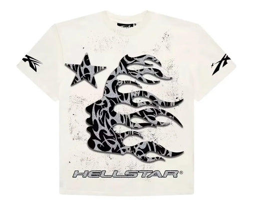 Hellstar “Flame Head” Graphic T-Shirt – White Edition