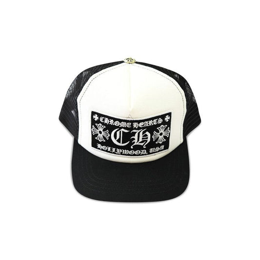 Chrome Hearts Trucker Hat – Black & White Hollywood USA Edition